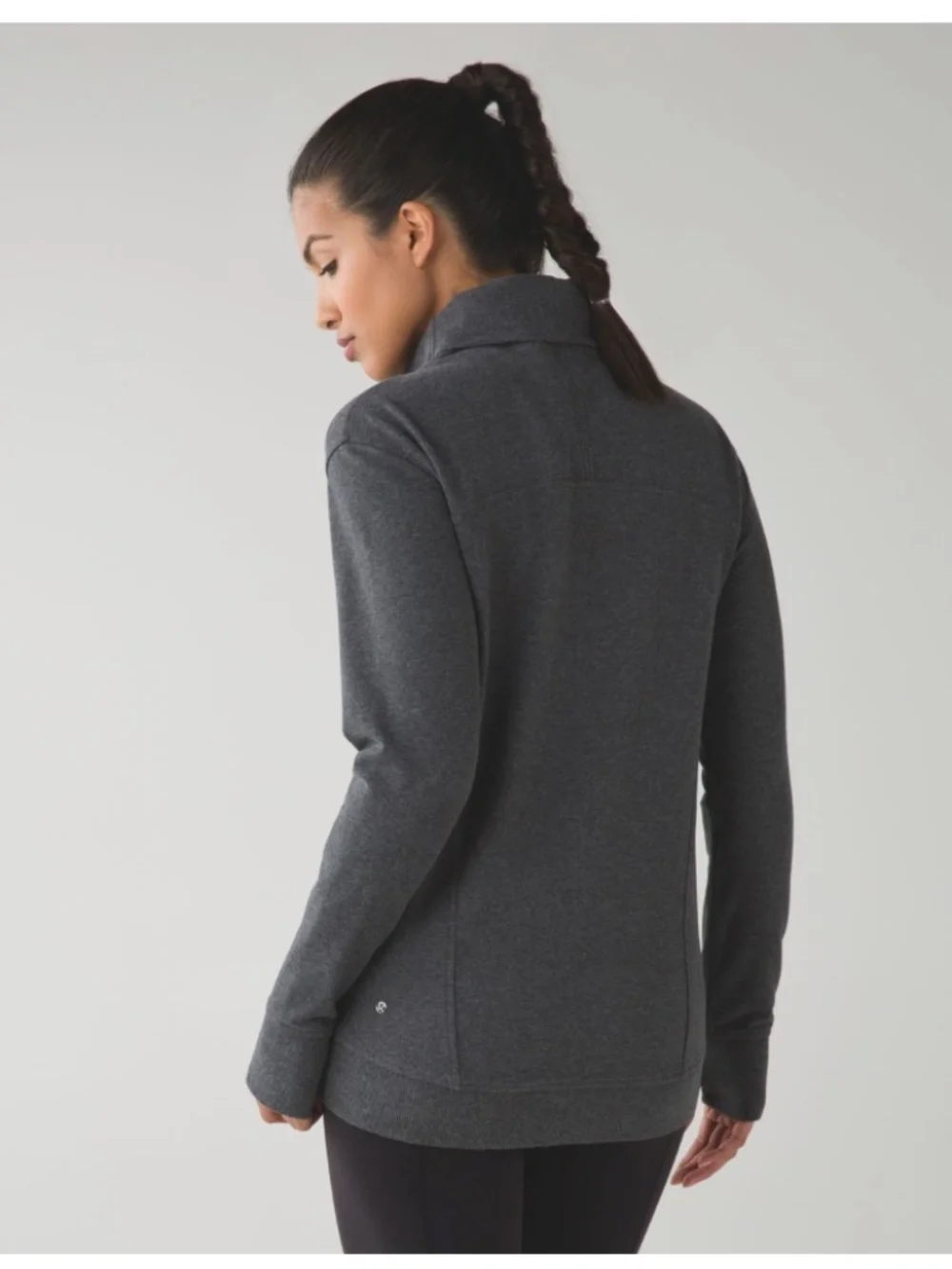 Lululemon On The Double Pullover Heathered Dark Grey Sz 6